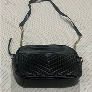 Express Black Chevron Crossbody Bag